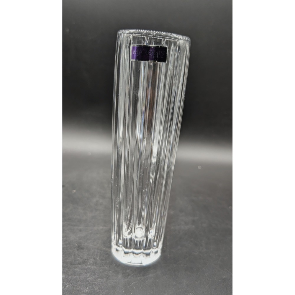 Marquis by Waterford Crystal Vase Vertical Wedge Cut Tapered Cylinder Bud Vase